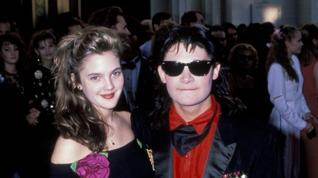 Drew Barrymore and Corey Feldman in 1989