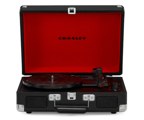 Product shot of a Crosley record player from Walmart