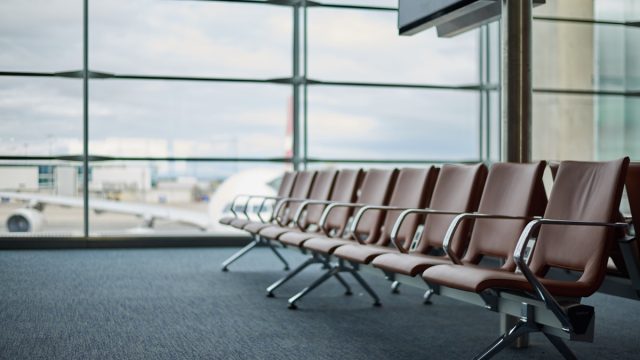 empty seats at an airport