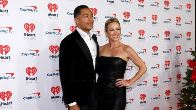 T.J. Holmes and Amy Robach at the 2023 Jingle Ball