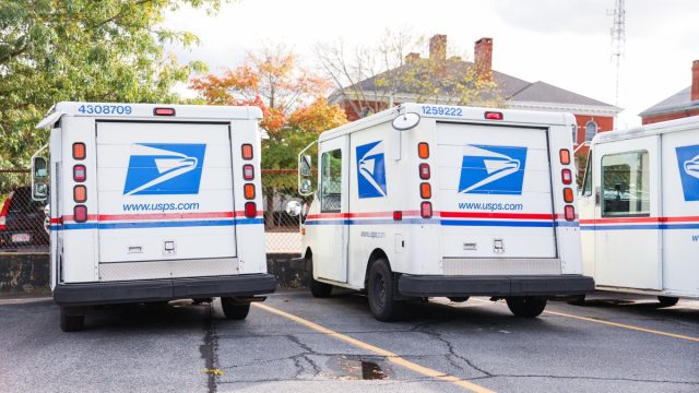 USPS mailbox with vibrant colors, conveying the essence of mail communication and connection in everyday life. Ideal for marketing and design