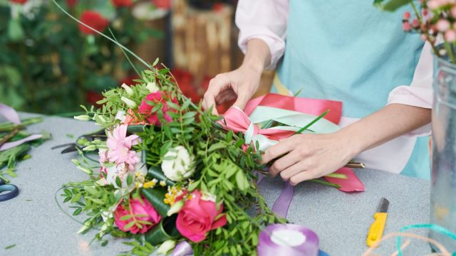 Florist Making Bouquet