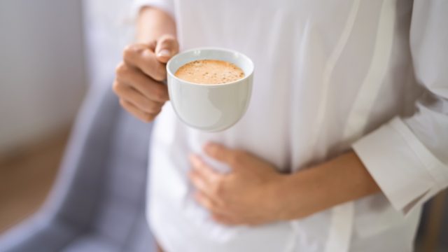 Stomach Ache And Pain From Coffee. Digestive Heartburn