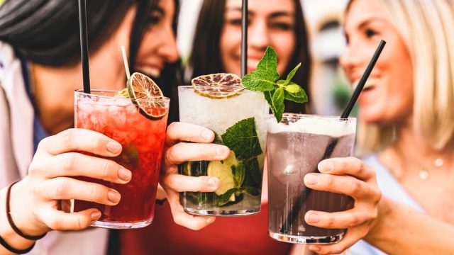 Three Friends Toasting Together
