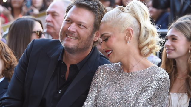Blake Shelton and Gwen Stefani at her Hollywood Walk of Fame ceremony in 2023