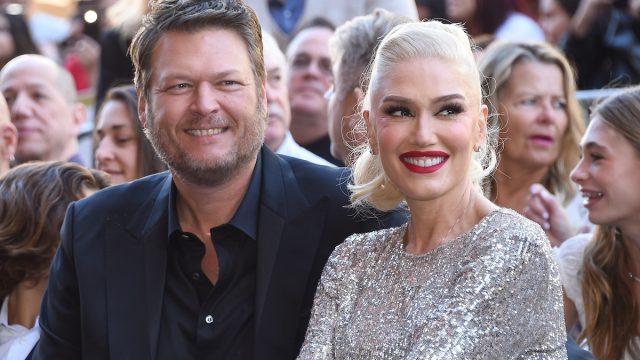 Blake Shelton and Gwen Stefani at her Hollywood Walk of Fame ceremony in October 2023