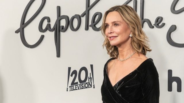 Calista Flockhart at the premiere of "Feud: Capote vs. The Swans" in January 2023