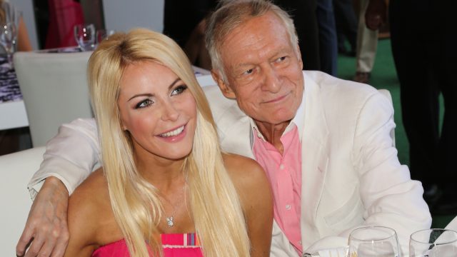 Crystal and Hugh Hefner at the 2013 Playmate of the Year announcement