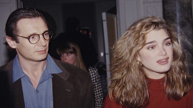 Liam Neeson and Brooke Shields at an event in 1992