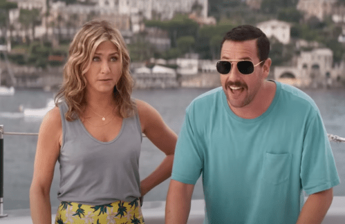 Jennifer Aniston and Adam Sandler in "Murder Mystery"