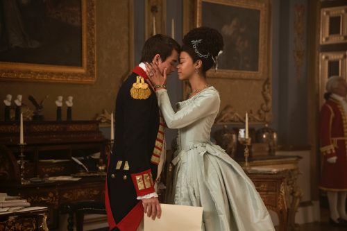 Corey Mylchreest and India Amarteifio in "Queen Charlotte: A Bridgerton Story"