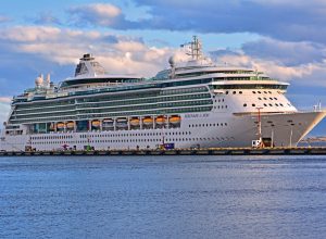 The Serenade of the Seas ship docked at port