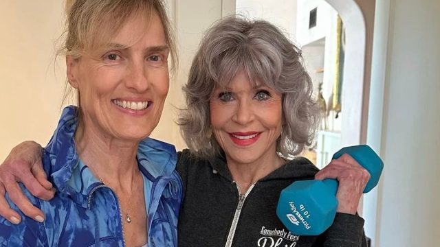 Celebrity trainer Malin Svensson and client actress Jane Fonda