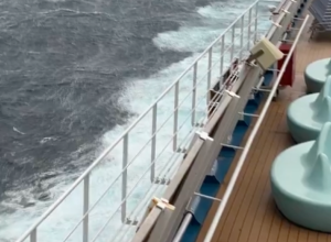 cruise ship in a storm