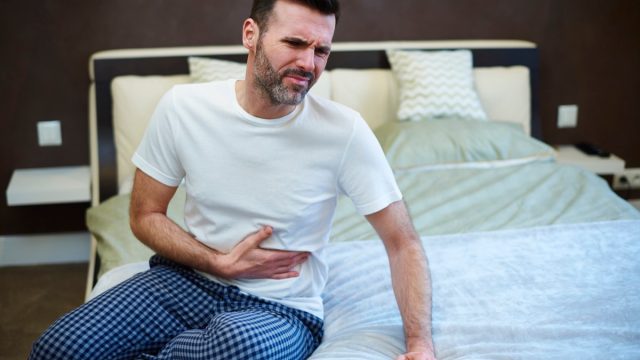 Mature man suffering from a stomachache