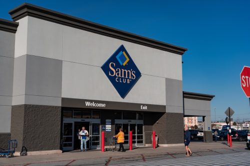 York, PA USA - November 6, 2019: Sam’s Club Sign. Sam’s Club is an American chain of membership-only retail warehouse store clubs owned and operated by Walmart.