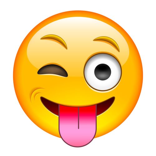 Eyewink with Tongue Emoticon. 