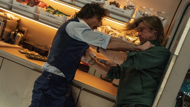 Aaron Taylor Johnson and Brad Pitt in Bullet Train