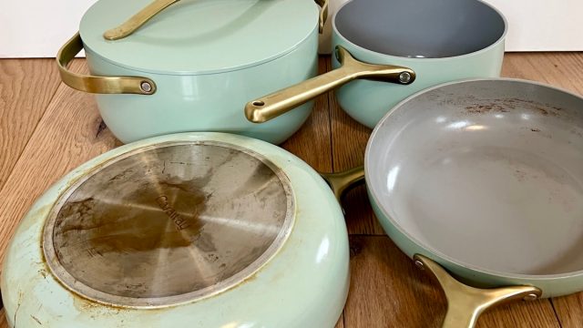 seafoam green Carway pot and pan set