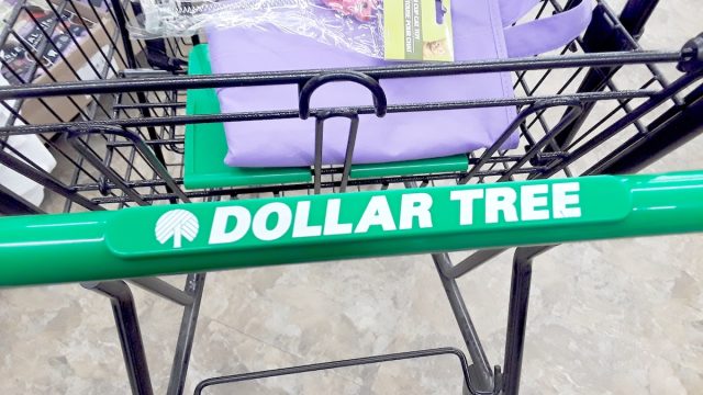 Close-Up of a Dollar Tree Shopping Cart