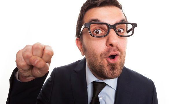funny salesman knocking door