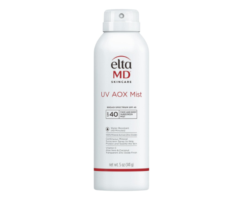 bottle of sunscreen on white background