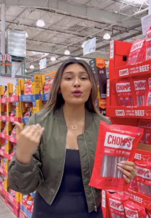 still from TikTok of Costco beef sticks