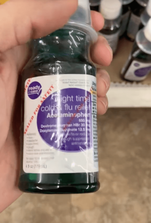 Dollar Tree medications night time cold and flu