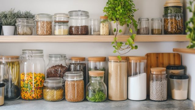 dried foods in a pantry