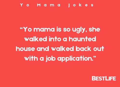 "Yo mama is so ugly, she walked into a haunted house and walked back out with a job application."
