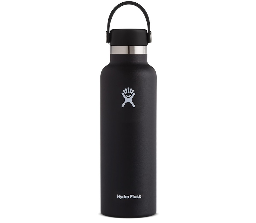 A Hydro Flask water bottle with a screw top