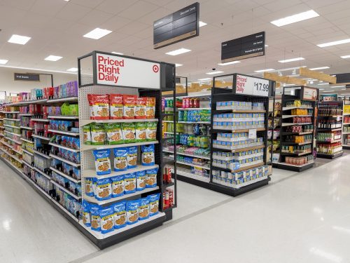 grocery aisles at Target