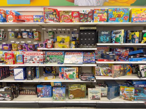 games aisle at Target