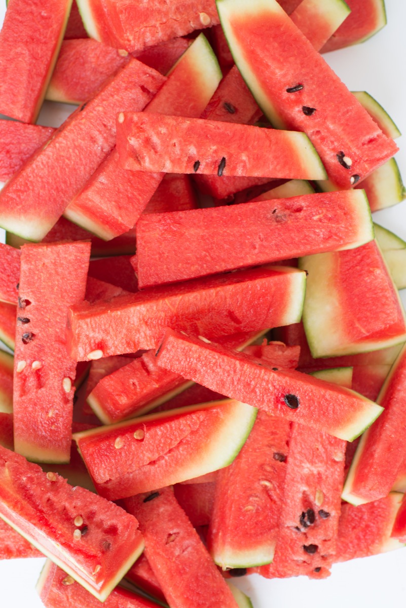 Watermelon sliced into sticks
