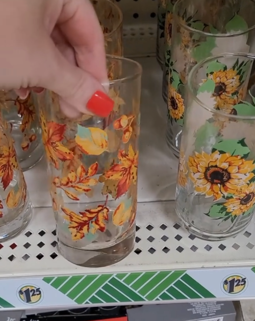Fall glasses at Dollar Tree