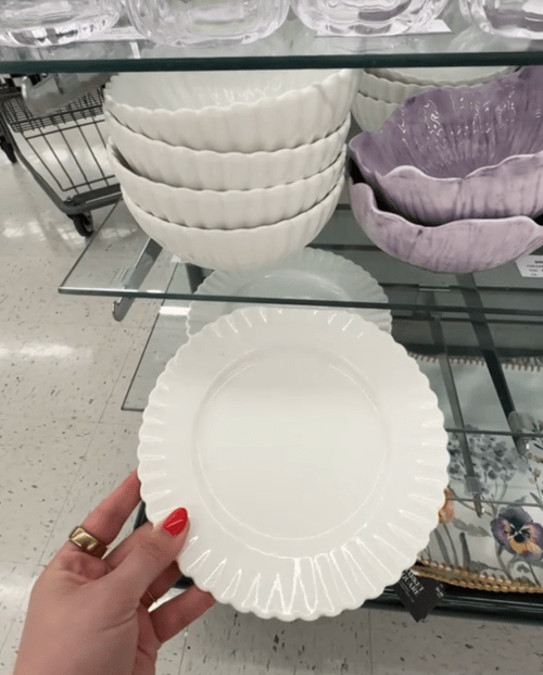 white dishes at Hobby Lobby
