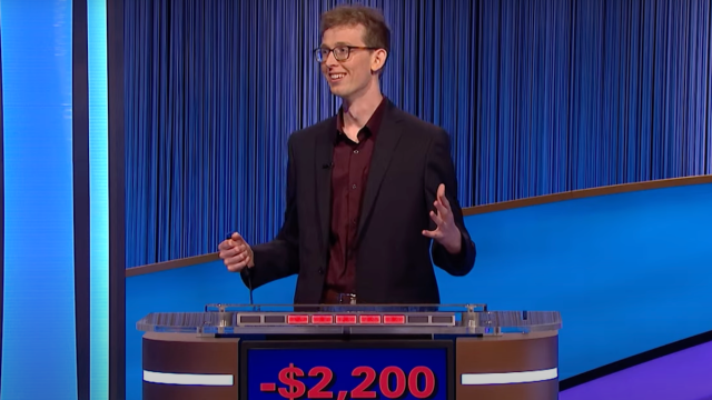 Drew Basile playing Jeopardy!