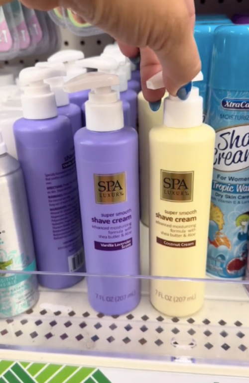 TikTok video still of Dollar Tree dupe for Eos products