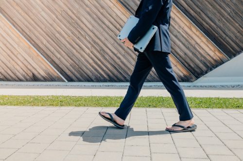 walking in flip-flops
