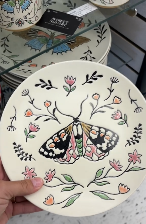 pastel moth plates at Hobby Lobby