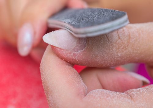 filing nail polish