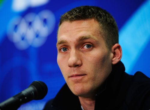 Christopher Fogt of United States attends the United States Olympic Committee Bobsleigh Men Press Conference at the Main Press Centre ahead of the Vancouver 2010 Winter Olympics on February 11, 2010 in Vancouver, Canada.