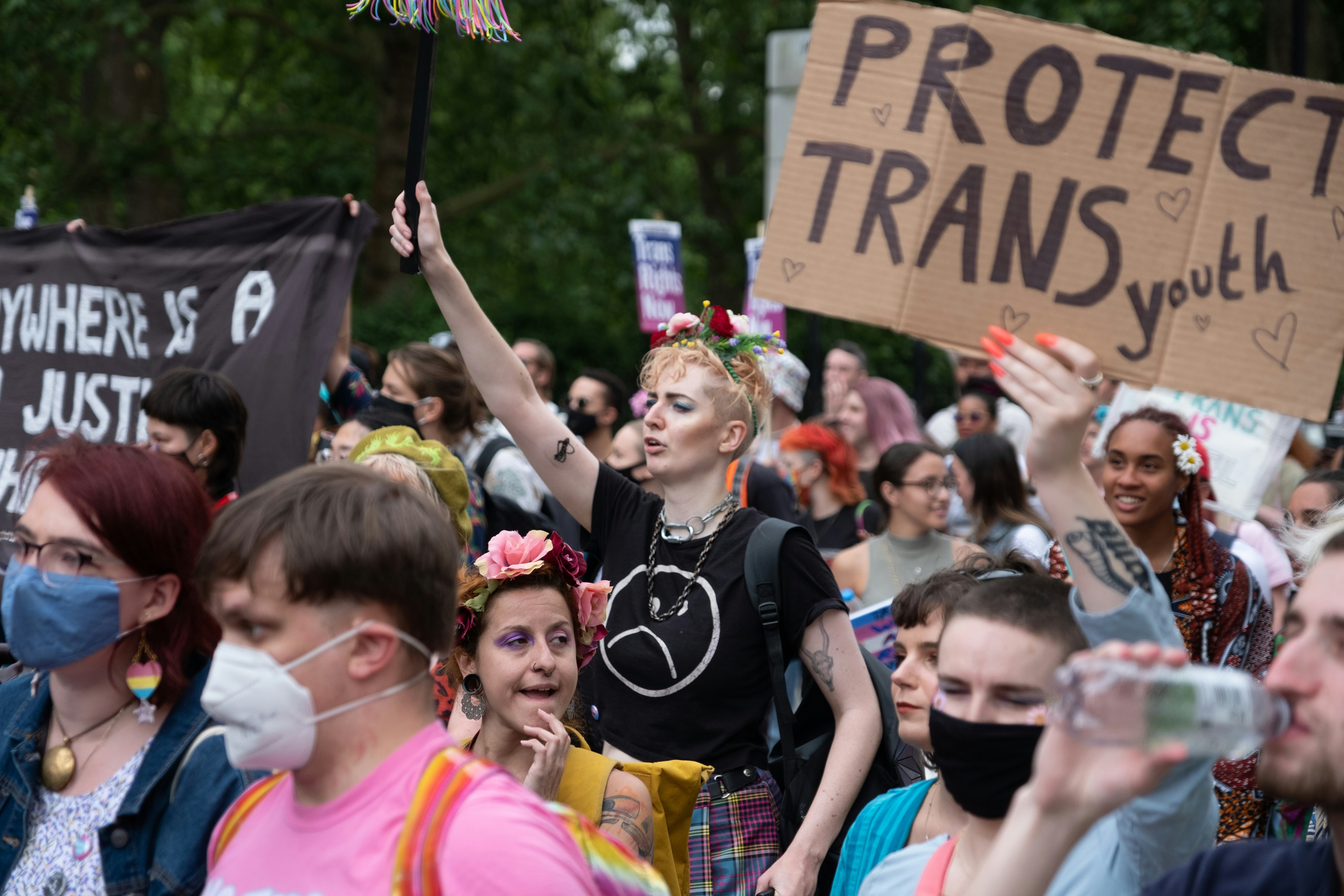 citizens raise their voices at a rally for transgender rights