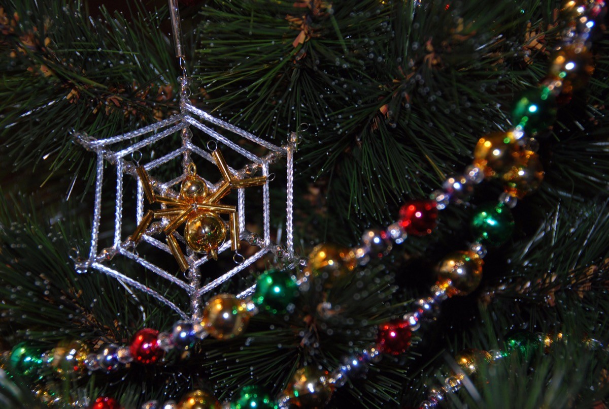 spiderweb shaped christmas ornament