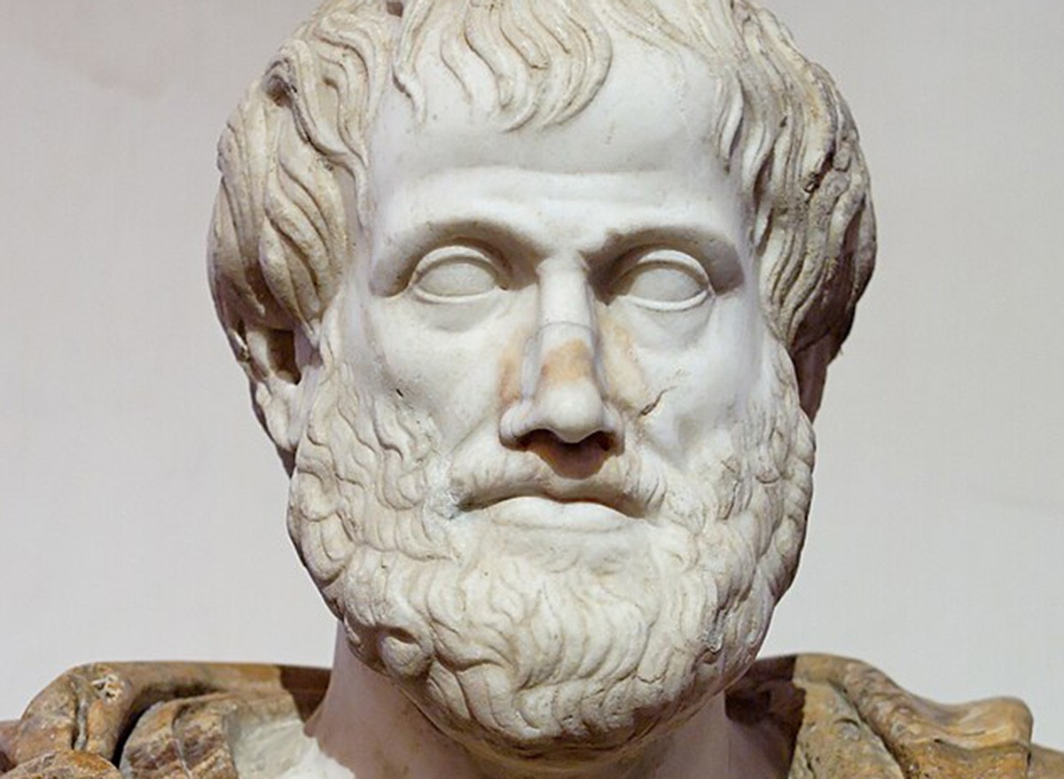 Marble bust of Aristotle.