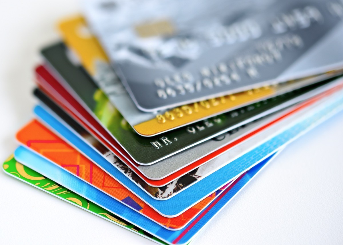 A stack of credit cards.