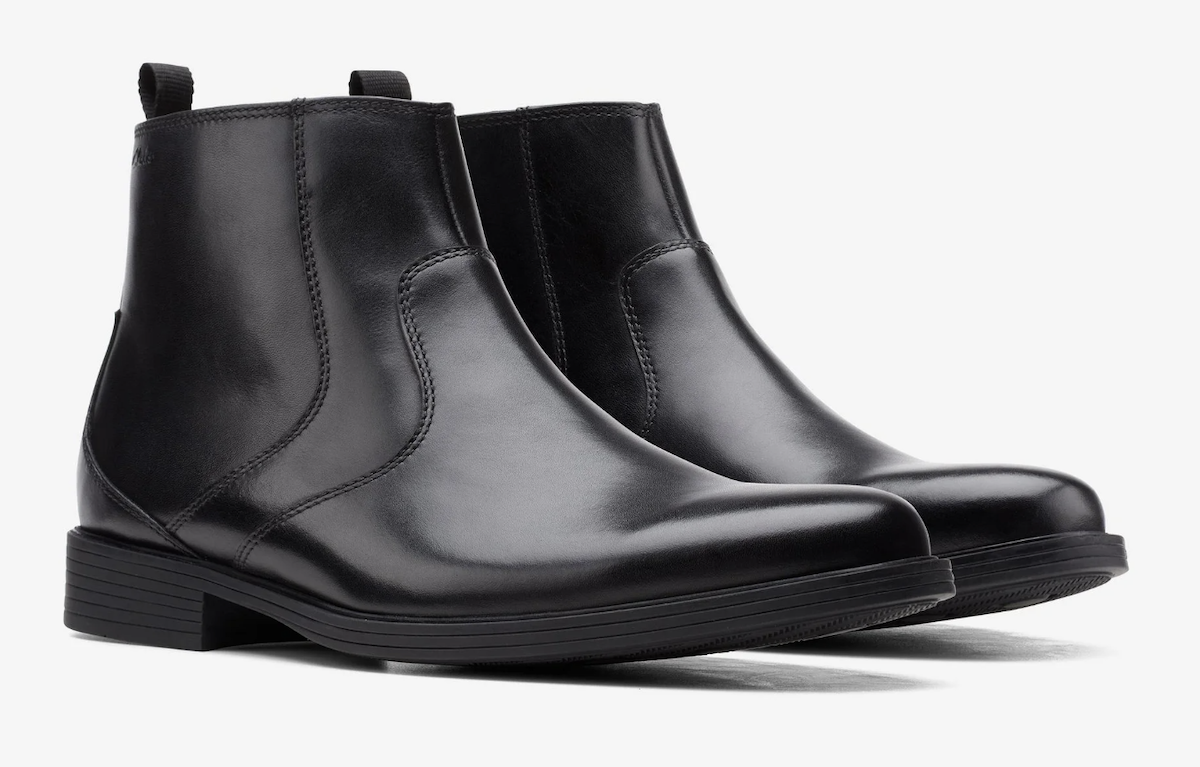 black booties from the Clarks brand at Walmart