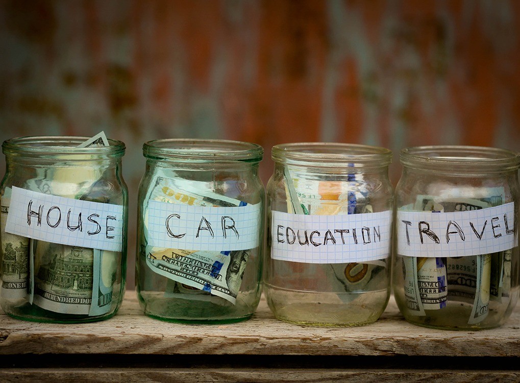money saved in a jar