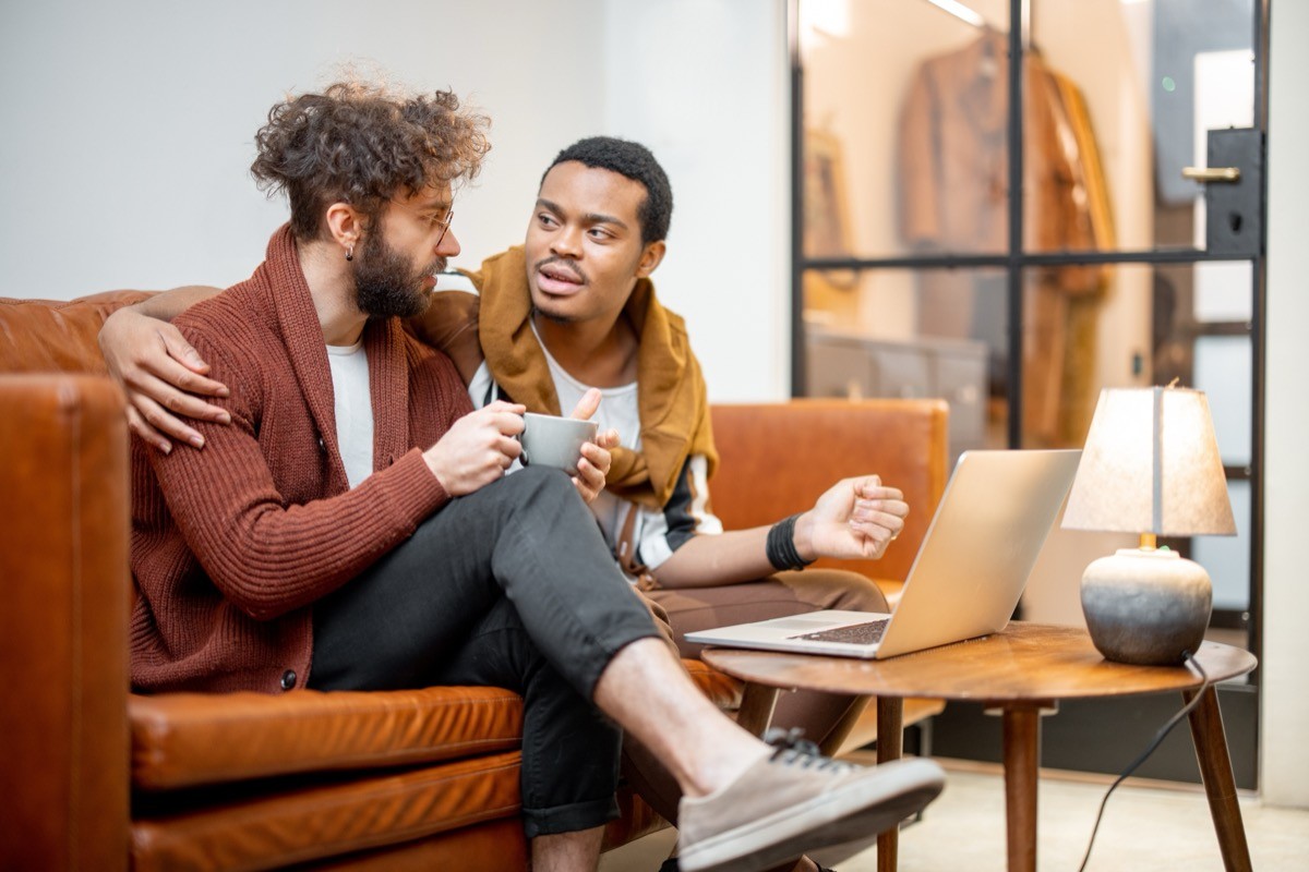 male couple having a conversation