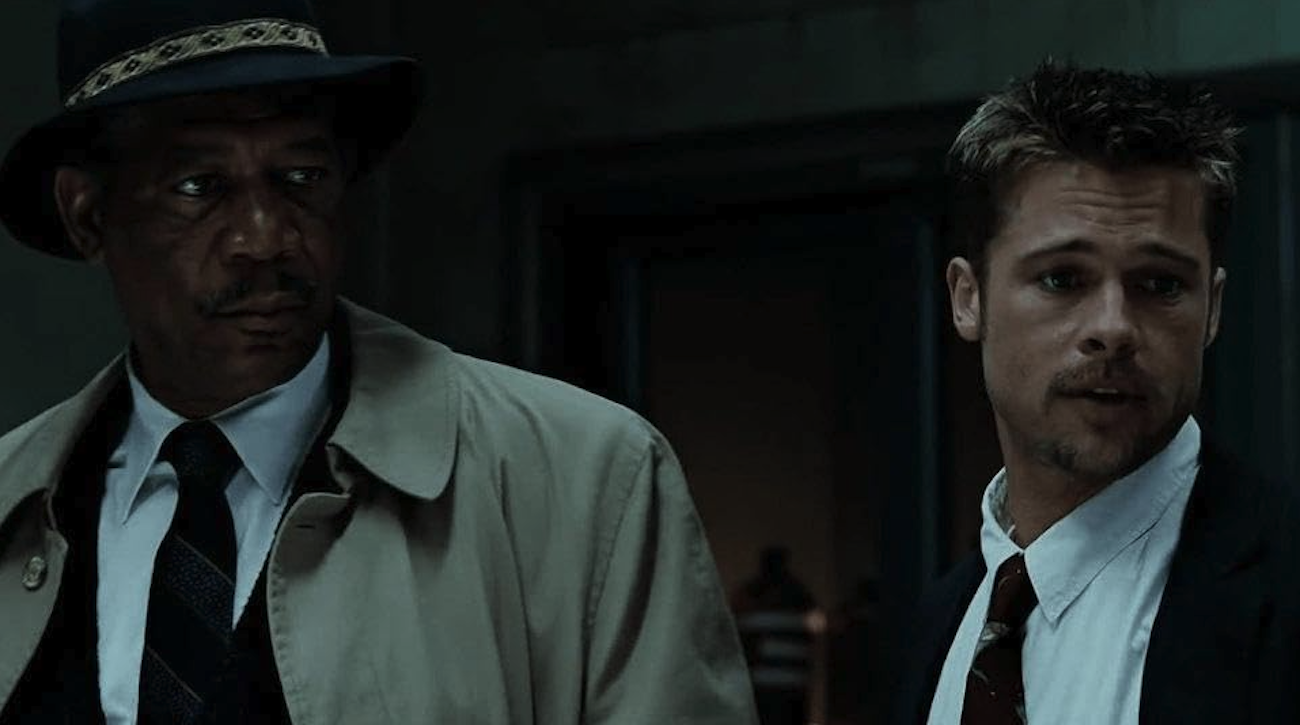 Morgan Freeman and Brad Pitt in Se7en